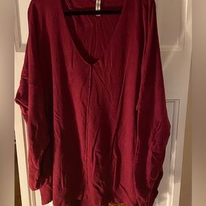 Zenana Premium dark red sweater tunic